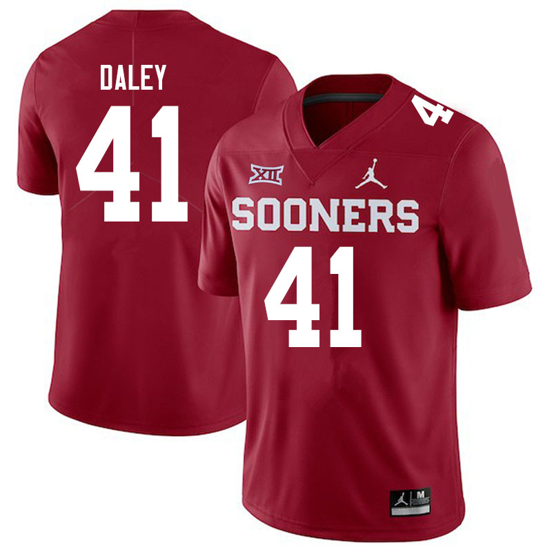Men #41 K'Jakyre Daley Oklahoma Sooners Jordan Brand College Football Jerseys Sale-Crimson
